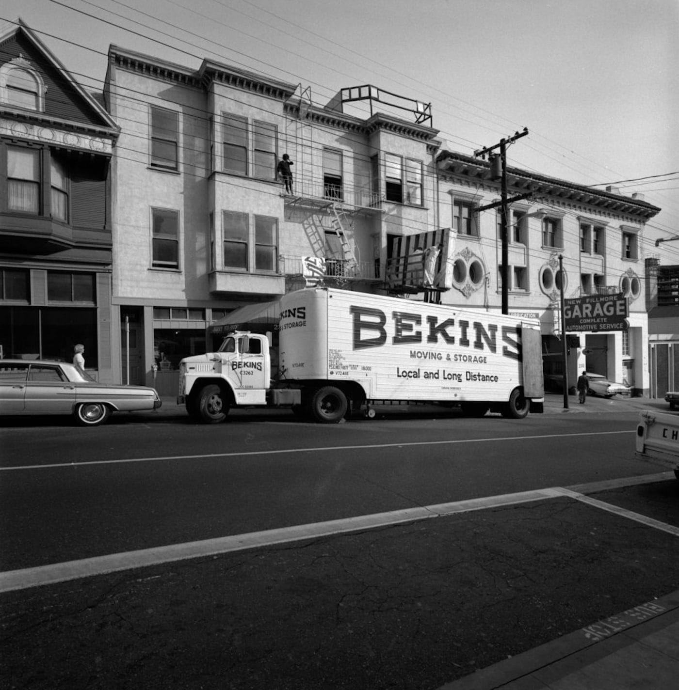 Bekins truck at 2322 Fillmore Street, November 1965
